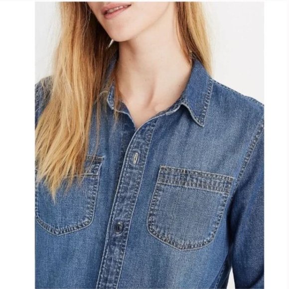 Madewell Denim Classic Ex-Boyfriend Shirt in Kylemore Wash Size XS - Picture 2 of 14